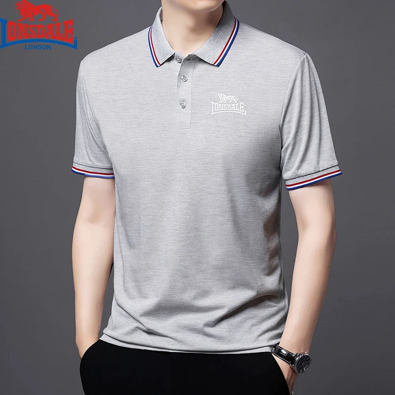 Men’s Summer Polo Shirt – Embroidered, Short Sleeve, Business Casual