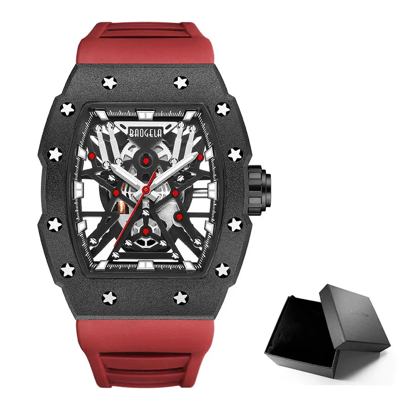 BAOGELA Men’s Military Sport Quartz Watch – Black Stainless Steel