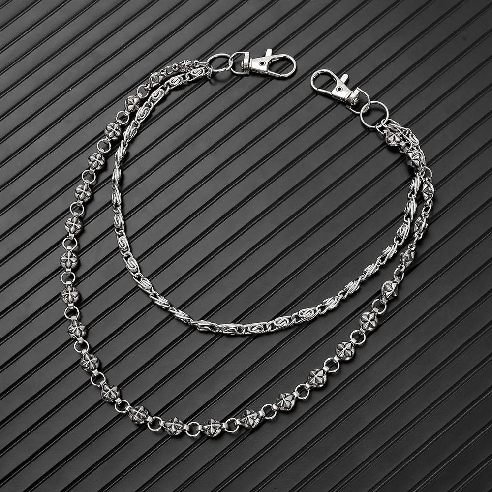 A Harajuku Style Street Hip-Hop Y2k Jeans Chain Belts Personalized Punk Style Double-Layer Waist Chain for Men Women Accessories