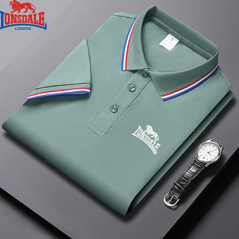 Men’s Summer Polo Shirt – Embroidered, Short Sleeve, Business Casual