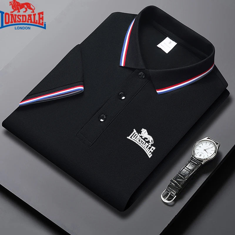 Men’s Summer Polo Shirt – Embroidered, Short Sleeve, Business Casual