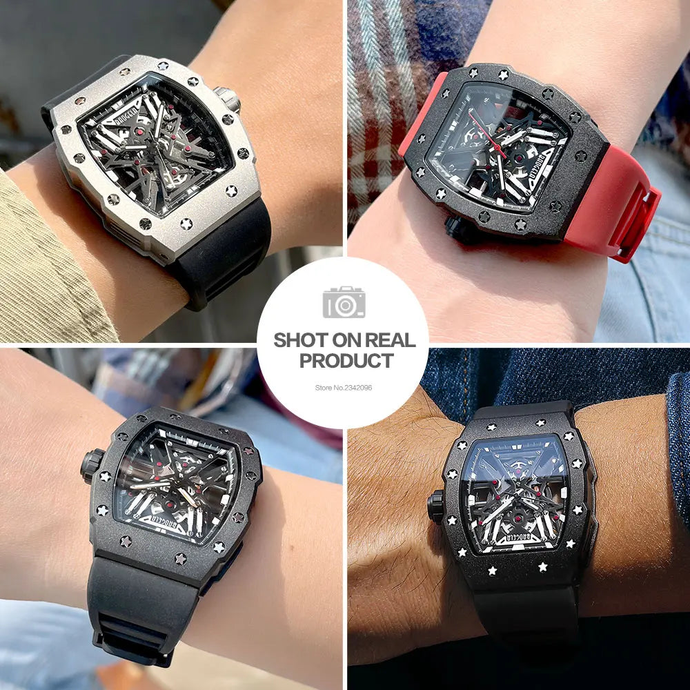 BAOGELA Men’s Military Sport Quartz Watch – Black Stainless Steel