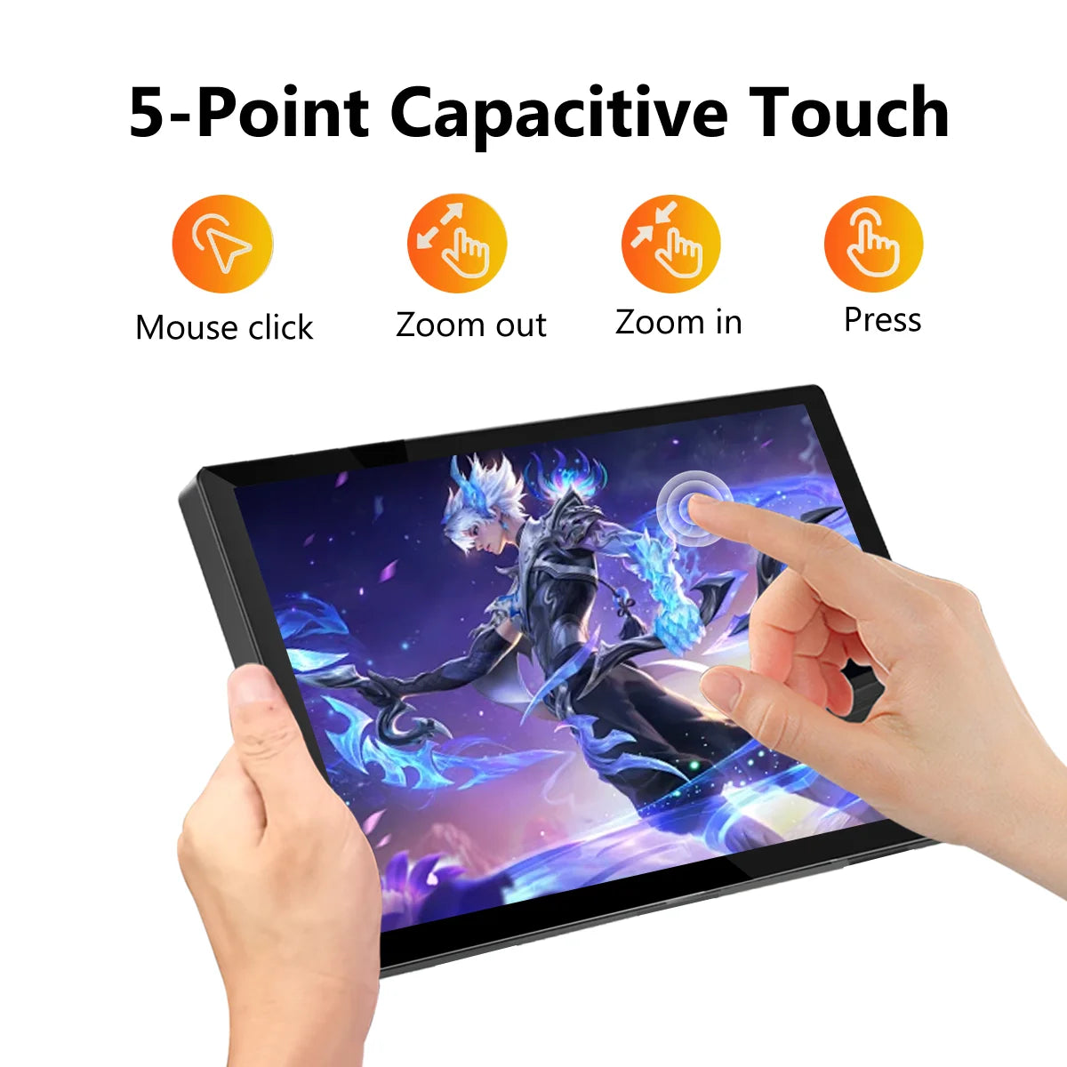 8/7” Touchscreen Portable Monitor – 1024x600 60Hz HDMI for PC & Laptop