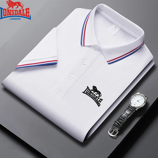 Men’s Summer Polo Shirt – Embroidered, Short Sleeve, Business Casual