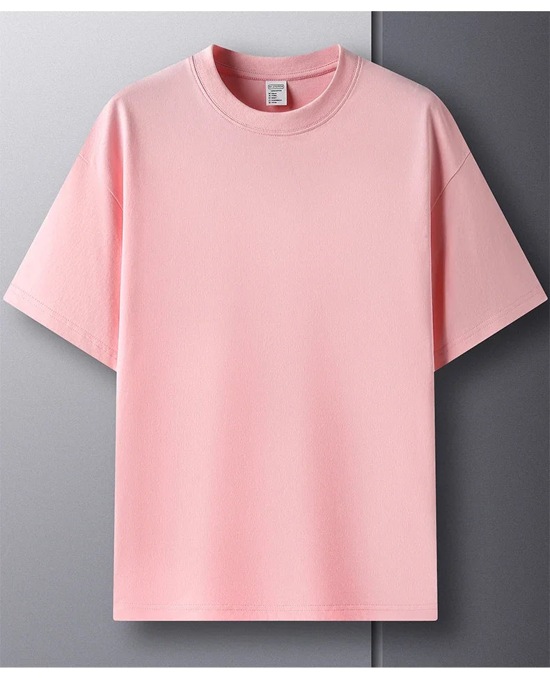 Men’s 100% Cotton Summer Short Sleeve Round Neck T-Shirt – Breathable