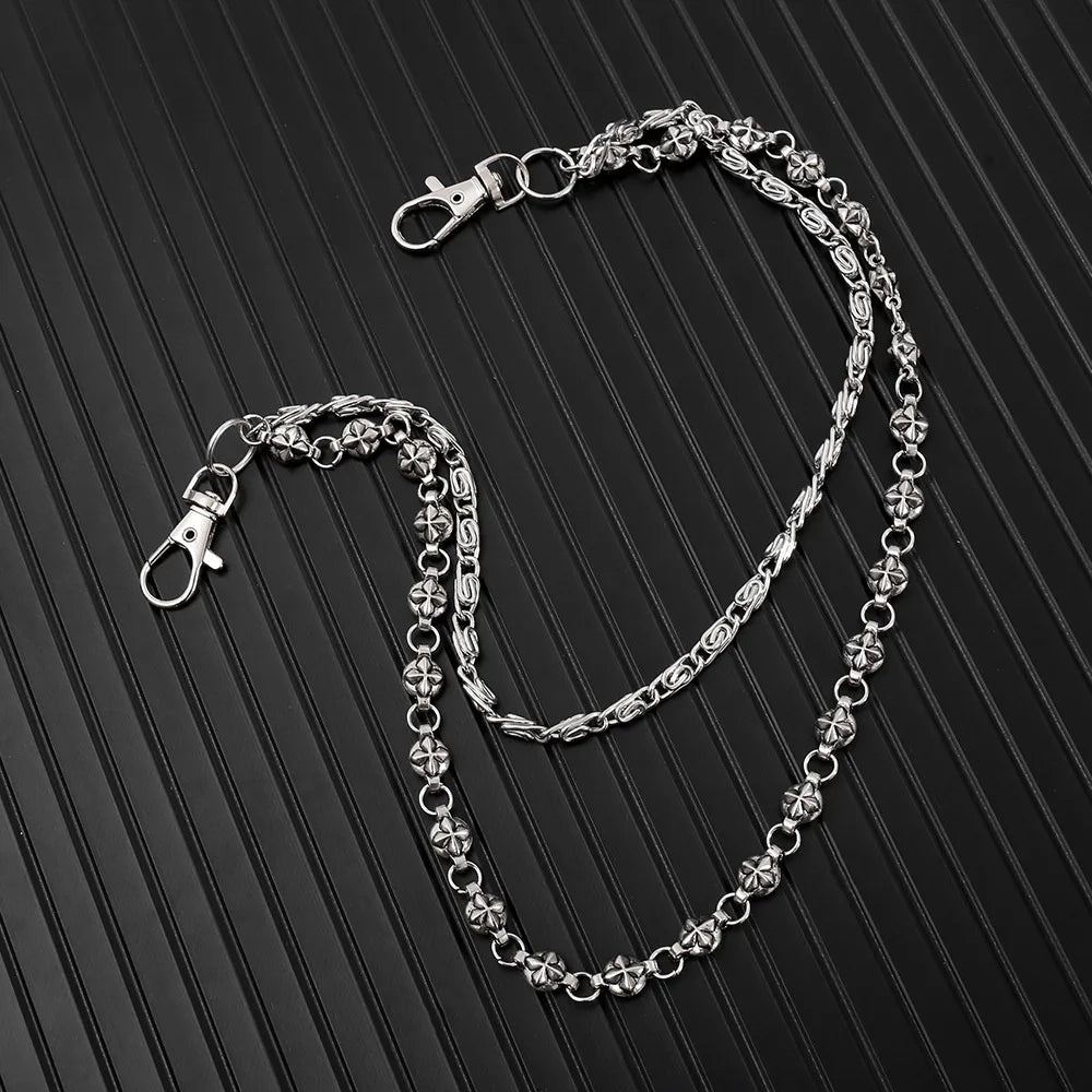 A Harajuku Style Street Hip-Hop Y2k Jeans Chain Belts Personalized Punk Style Double-Layer Waist Chain for Men Women Accessories