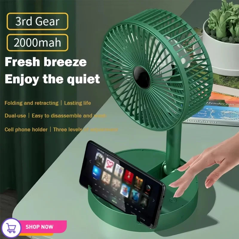 Mini Desktop Foldable USB Fan – Portable Low-Noise Electric Fan