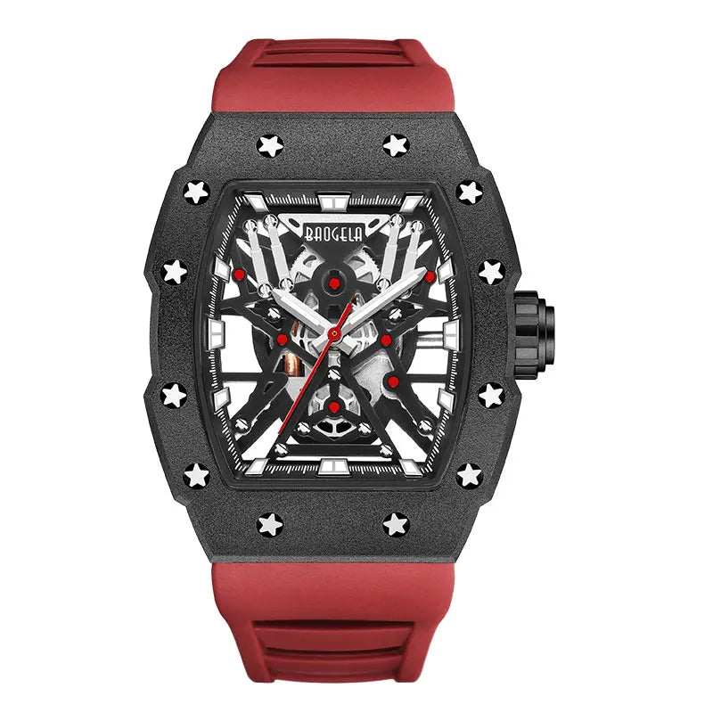 BAOGELA Men’s Military Sport Quartz Watch – Black Stainless Steel