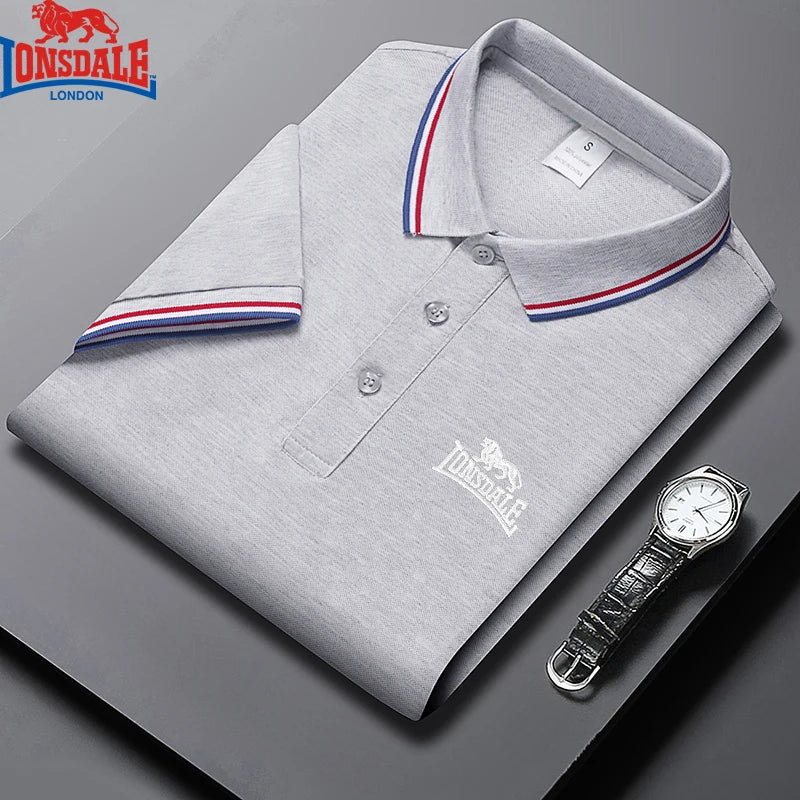 Men’s Summer Polo Shirt – Embroidered, Short Sleeve, Business Casual