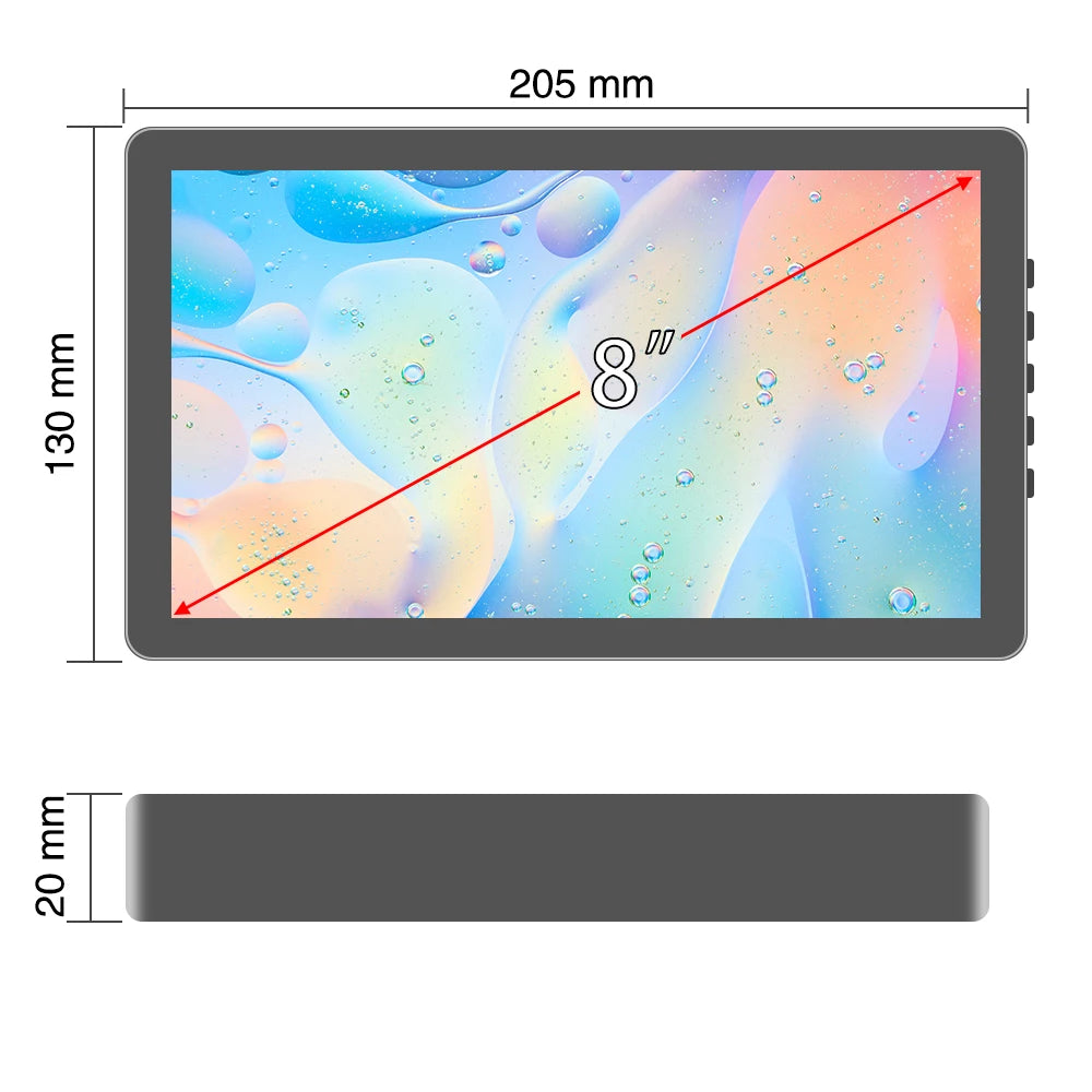 8/7” Touchscreen Portable Monitor – 1024x600 60Hz HDMI for PC & Laptop