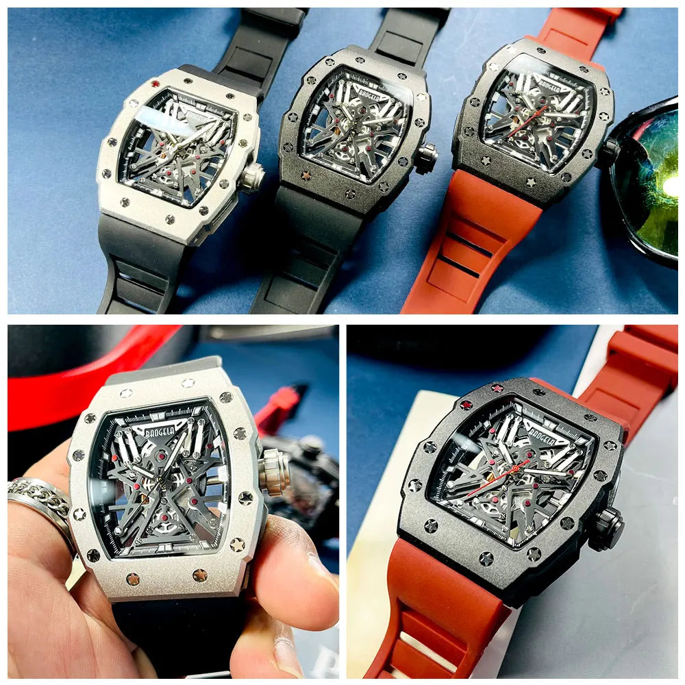 BAOGELA Men’s Military Sport Quartz Watch – Black Stainless Steel